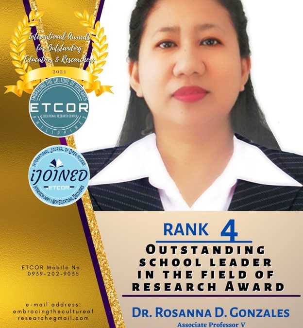 Outstanding School Leader in the Field of Research Awardee